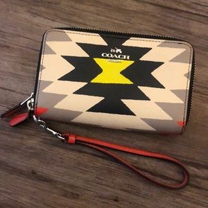 Coach multi colored crossgrain leather wallet